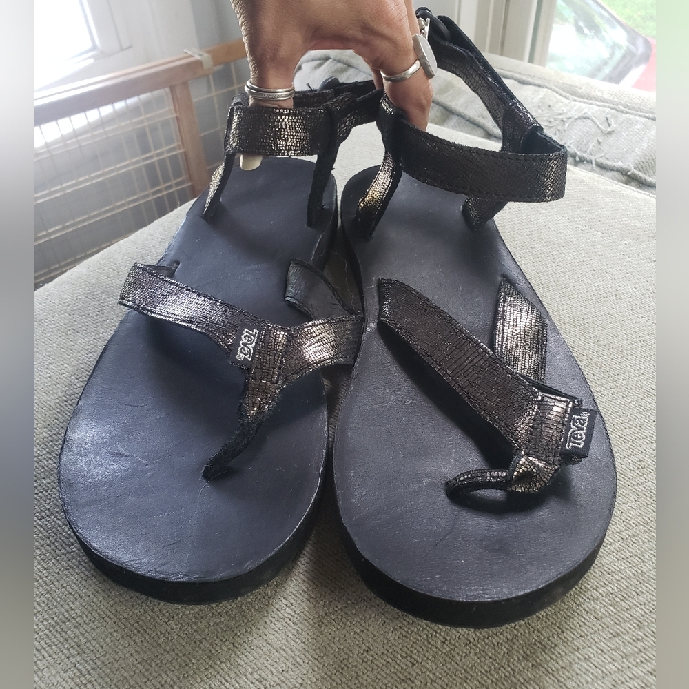 Teva Metallic Black Sandals